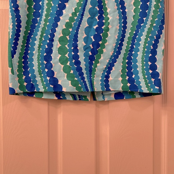 Talbots Skirt Petites Geometric Swirling Circles Blues Green, White WM SZ 6P - Picture 4 of 11
